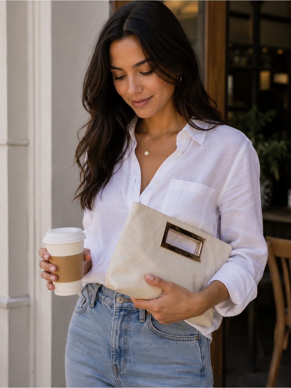 Michael Kors leather clutch bag